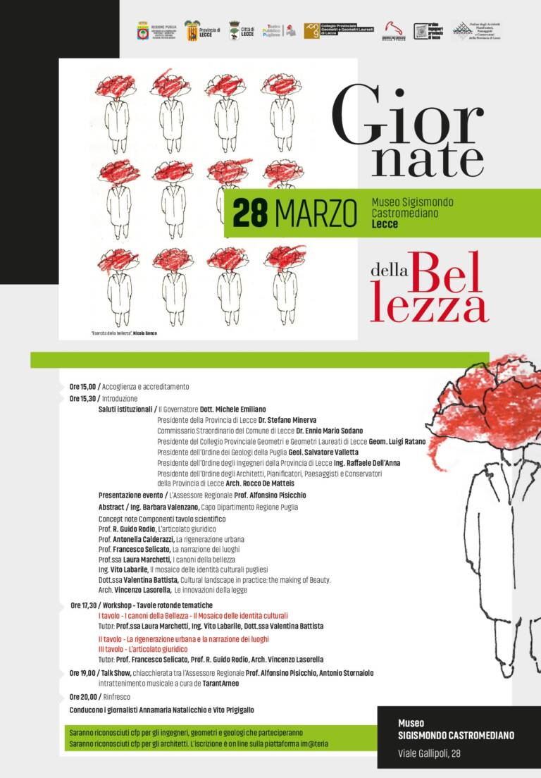 Giornate della “Bellezza” – Evento di Giovedì 28 marzo 2019 a Lecce