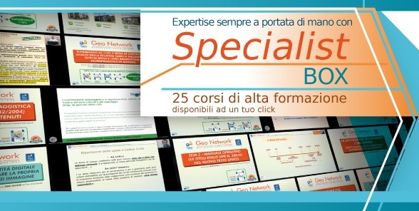 Offerta Specialist Box GeoNetwork – Corso in diretta da 20 CFP + 25 video corsi registrati – ULTIMA SETTIMANA